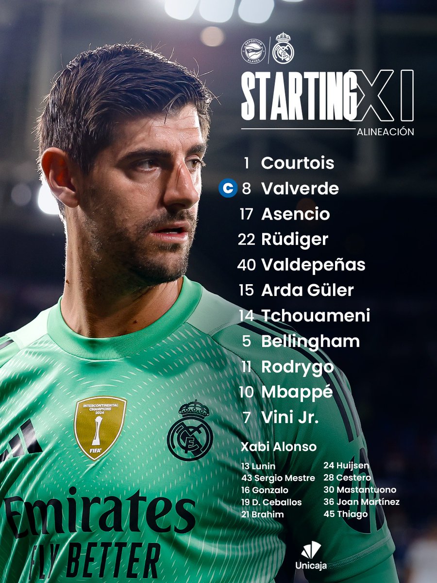 📋✅ ¡Nuestro XI inicial!
🆚 <a href="/Alaves/">Deportivo Alavés</a>
👉 <a href="/UnicajaBanco/">Unicaja</a>