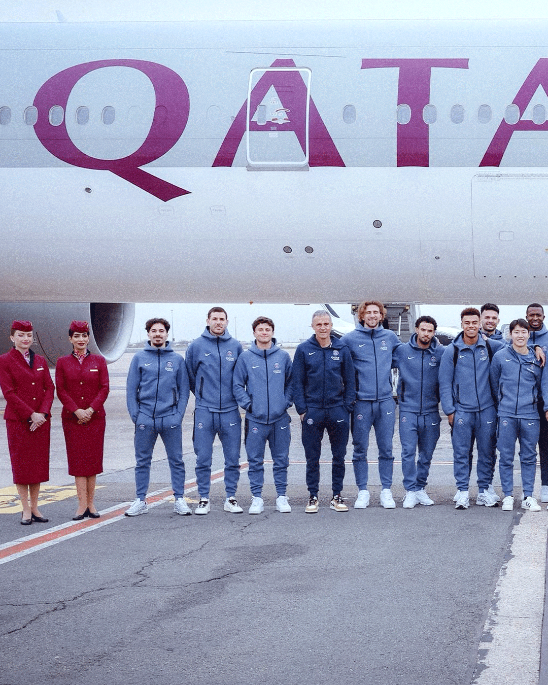 نجوم باريس سان جيرمان شدوا الرحال للدوحة، من أجل نهائي كأس الإنتركونتيننتال ضد فلامينغو البرازيلي 