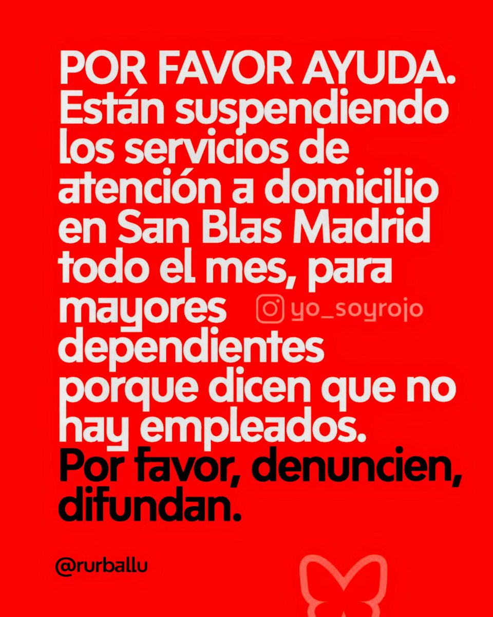 Es terrible que los mayores estén en esta situación deplorable.
Es un barrio muy envejecido.
Ayuso así maltratan a los mayores.🌿😰🫴👇