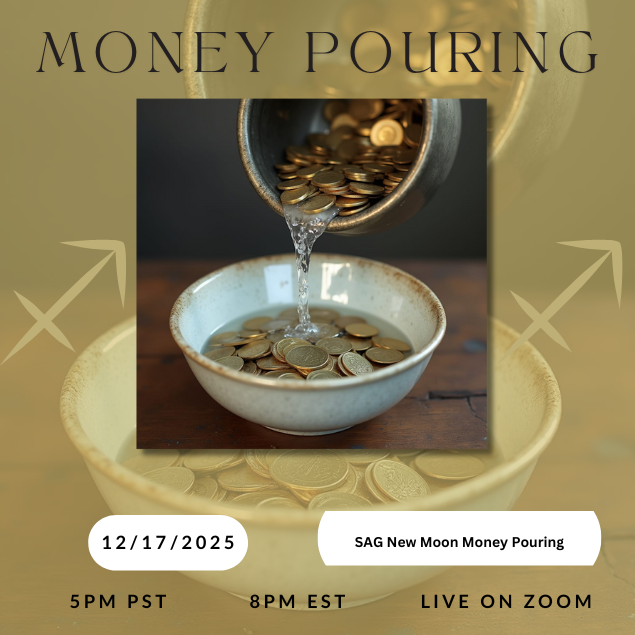 LuisahTeish's tweet photo. Final Money Pouring of 2025 
Join Yeye for a Sagittarius New Moon Money Pouring to release blocks &amp; call in abundance for the year ahead.
 Dec 17, 2025
 5PM PST | 8PM EST
 Live on Zoom

Close the year aligned. 
#MoneyPouring #SagNewMoon #Abundance https://t.co/B1FxGzbgPW
