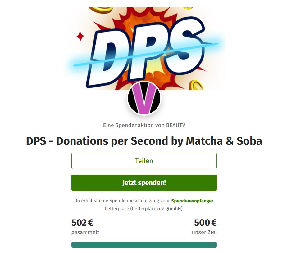 DPS_Charity's tweet image. Es war uns eine Ehre euch das ganze Wochenende unterhalten zu dürfen und, dass IHR uns geholfen habt unser Spendenziel vollzumachen!
Wer last Minute noch ein paar Euronen geben möchte, der Spendenlink bleibt bis morgen offen:
betterplace.org/de/fundraising…