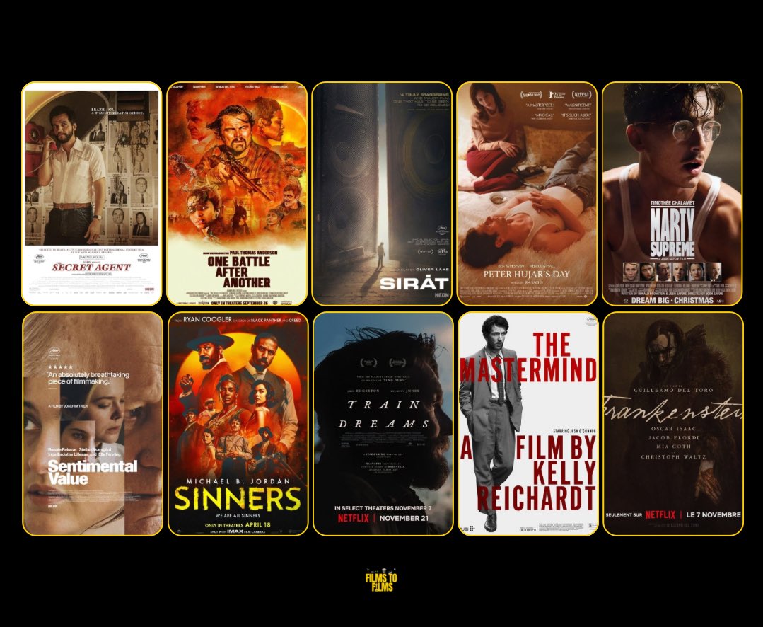 The Hollywood Reporter Critics Best Films of 2025:

1. David Rooney