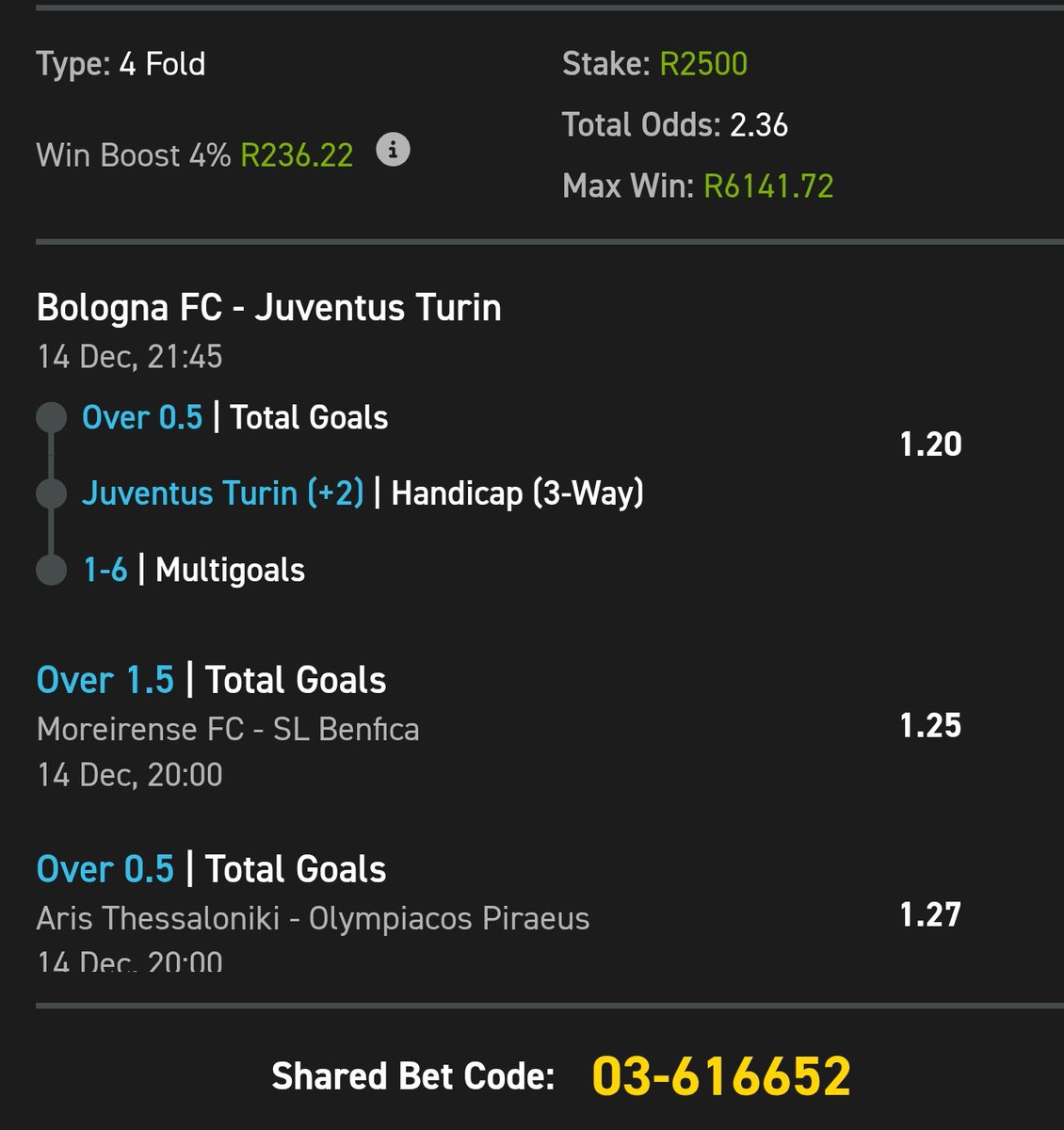 Ngamla27's tweet photo. If you copy this bet, you’re guaranteed a Bonus on Saturday.

Just follow these 2 EASY steps:

1️⃣Copy my betslip: https://t.co/Bf8sIux7hw

2️⃣Place your bet of R5 or more.
🎁 The more you bet, the bigger your Bonus!

🆕 New to Easybet? Use code NGAMLA50 and get a R50 Sign Up Bonus.

🔗 Join now: https://t.co/UsflTqIlmQ… 

18+ | T&Cs apply