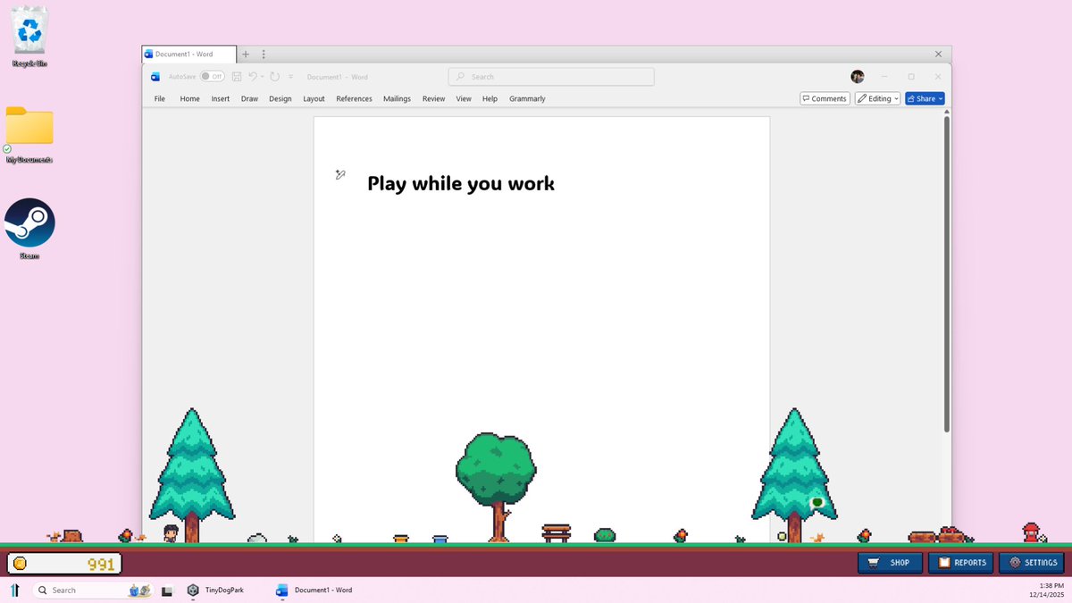 TMcDonaldGames's tweet photo. What if your desktop had a dog park? 🐾

Desktop Dog Park runs at the bottom of your screen while you work or game.

Wishlist on Steam 👉
 https://t.co/4tolzarG4S

#indiegame #cozygaming #gamedev #idlegame #pixelart https://t.co/W46hNALozZ