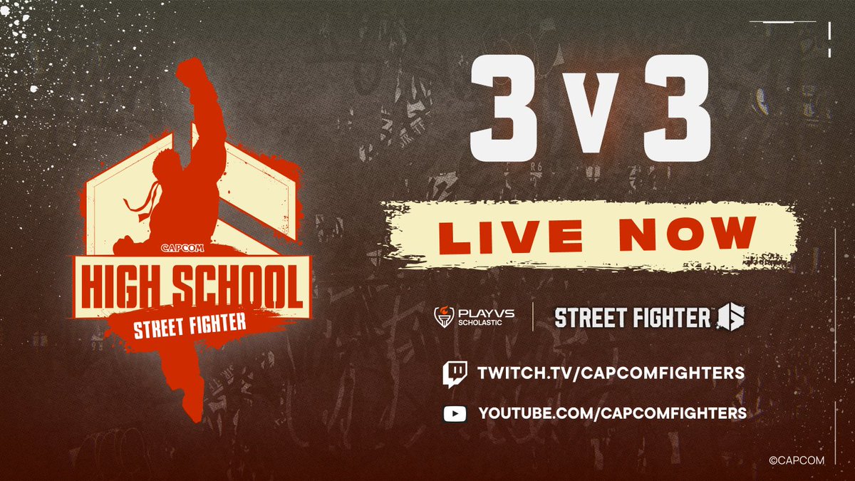 playvs's tweet image. We are down to the top 4 schools in our high school Street Fighter 6 tournament! 

Come watch them battle it out for the top spot on the @CapcomFighters Twitch channel! 

twitch.tv/capcomfighters