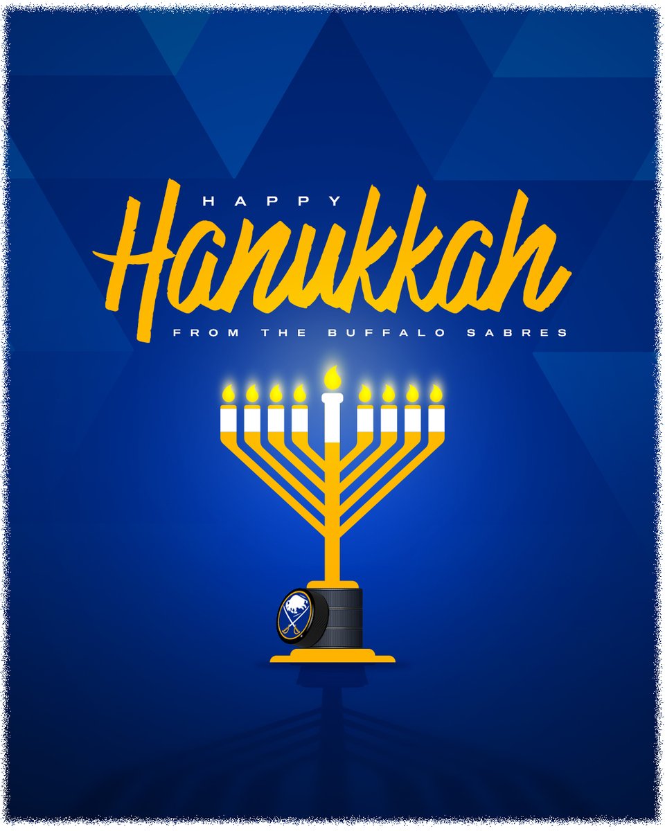 BuffaloSabres's tweet image. Happy Hanukkah, sabrehood 💙