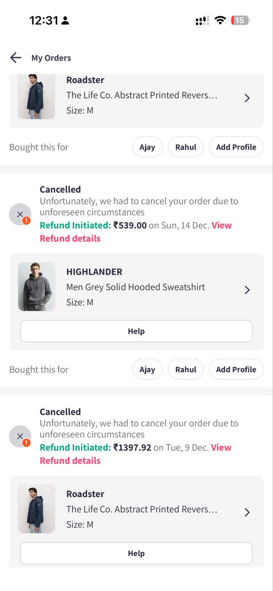 ajay_jsingh's tweet photo. @MyntraSupport Same thing happened again!!!! Are we fools or what kind of service you guys are providing it’s predictable as of now!!!! https://t.co/Il8tVFDGrH