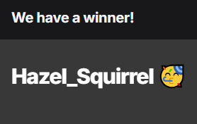 the spin wheel has picked <a href="/Hazel_Squirrel_/">Hazel 🏳️‍⚧️</a> ! 🎅

thank you to those that participated!