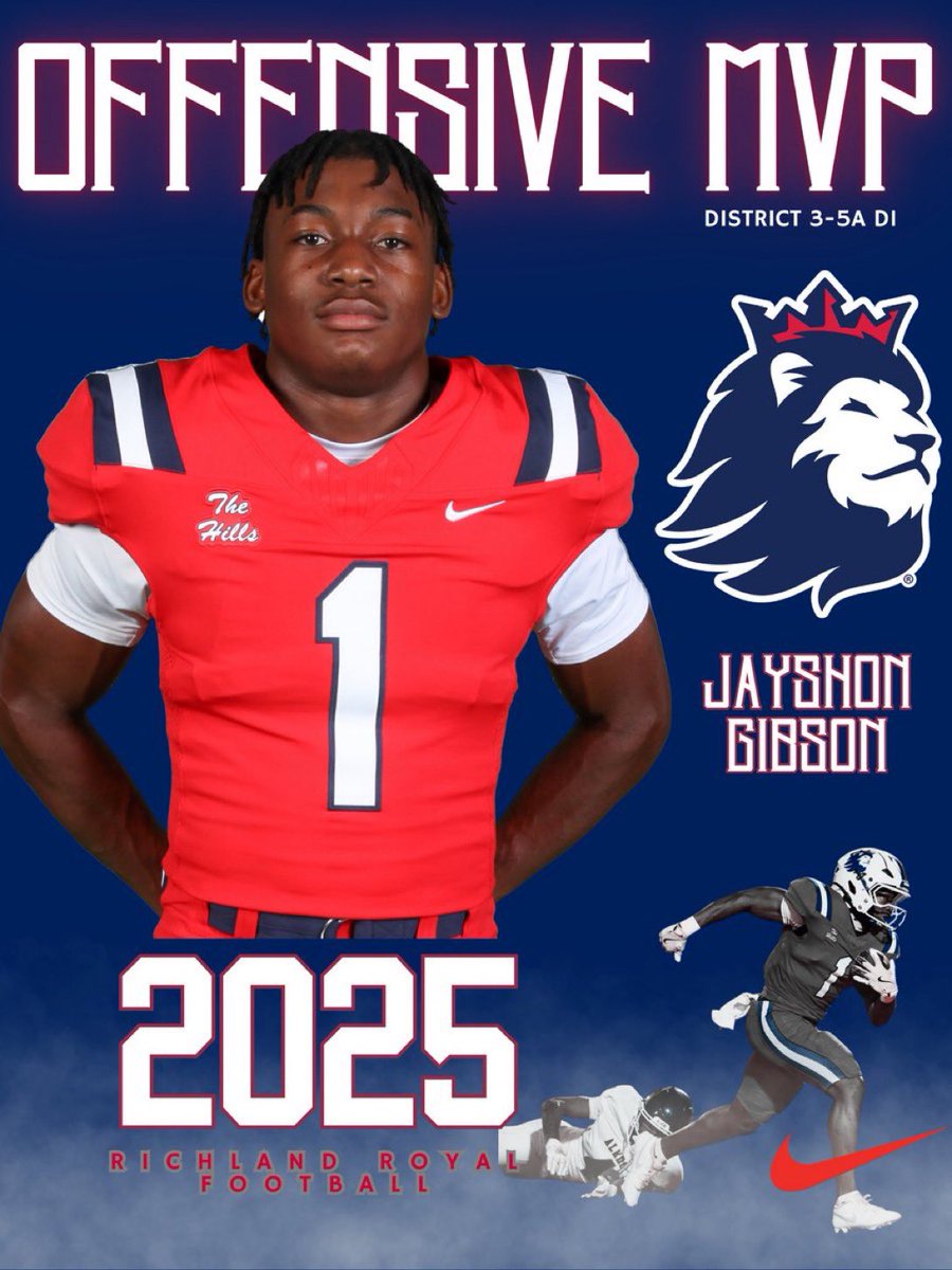 Blessed to be named District Offensive MVP and 1st Team All-District! Back to the grind! #Royalsfb #outworkthework #chainmover 
<a href="/GedKates/">Ged Kates</a> <a href="/RecruitRichland/">Richland Royals FB Recruiting</a> <a href="/coachkirk306/">Lamar Kirk</a> <a href="/CoachD_Hobbs/">Damion Hobbs</a> <a href="/coachH2bwill/">Brandon Williams</a> <a href="/FlightSkillz/">Coach Flight</a> <a href="/dctf/">Dave Campbell's — TexasFootball.com</a> <a href="/TXTopTalent/">TX TOP TALENT</a> <a href="/PrepRedzoneTX/">Prep Redzone Texas</a> <a href="/Marchen44/">On Da Marc Sports🏈</a> <a href="/ihss_dfw/">DFW Inside High School Sports</a> <a href="/TFloss32/">Todd Glawson</a>