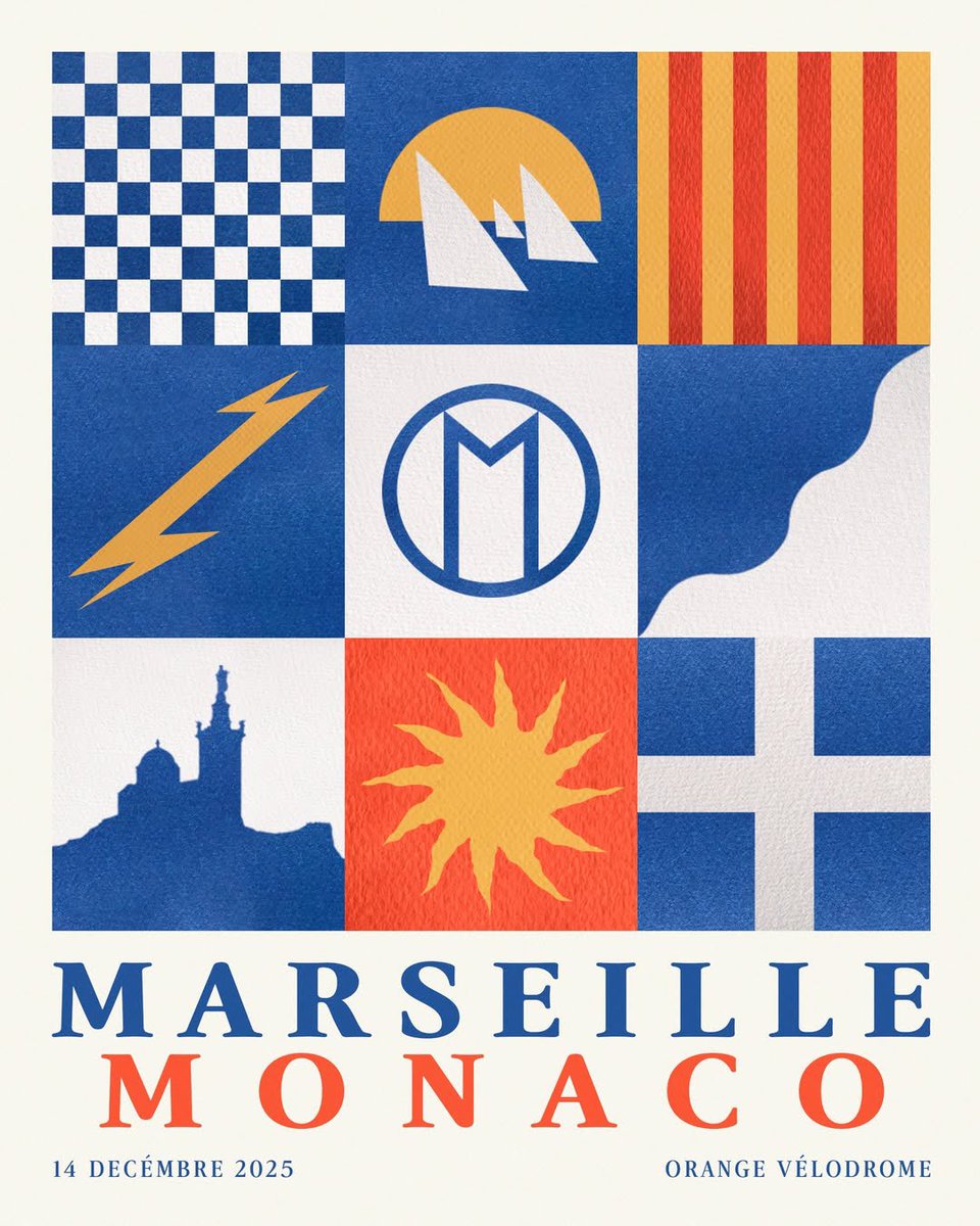 Soir de match au Vélodrome !

L'<a href="/OM_Officiel/">Olympique de Marseille</a> reçoit nos voisins monégasques de l'<a href="/AS_Monaco/">AS Monaco 🇲🇨</a> ✅

Finissons l'année en Ligue 1 sur une bonne note et sur le podium, allez l'OM !!