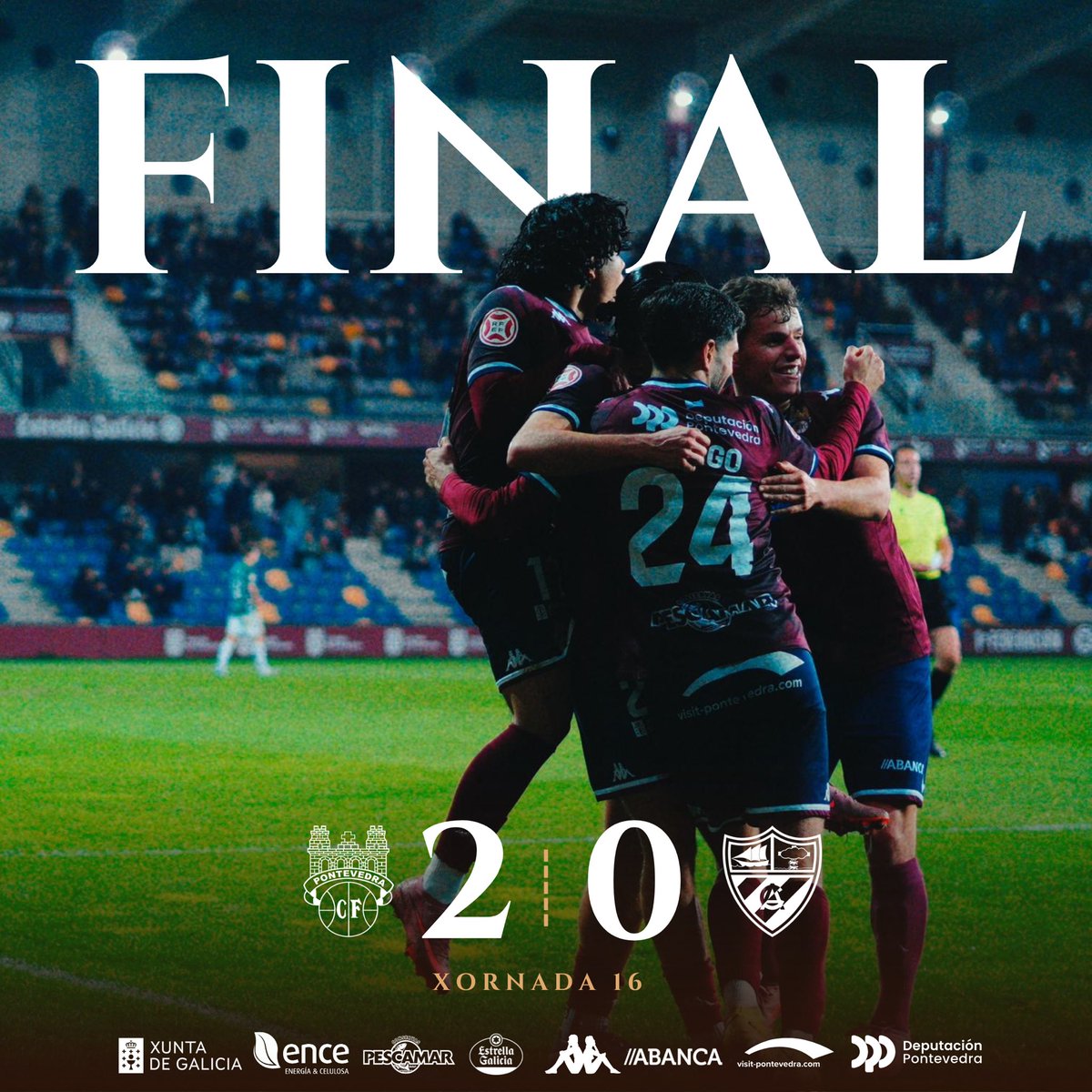 PontevedraCFSAD's tweet image. 🔚 FINAAAAAAAL FINAL EN PASARÓN 🏟️♥️

Pontevedra CF 2-0 Arenas Club 

 Encontro patrocinado por Exalta e Acuña 

#PontevedraCFArenasClub
#PrimeraFederacion | #VersusELearning