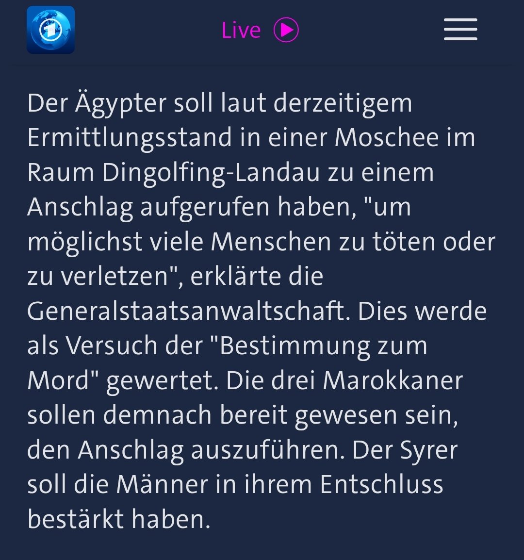 Verstehe ich das richtig, dass hier öffentlich in einer Moschee zum Terroranschlag aufgerufen wurde? Wenn ja, wieso hat dann niemand die Polizei gerufen?