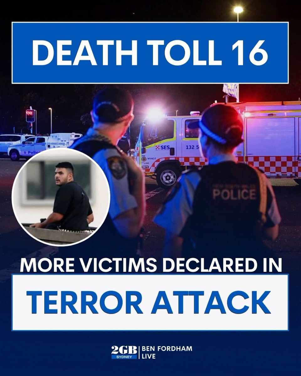 AlertaNews24's tweet photo. 🇦🇺 | URGENTE - TERROR EN SYDNEY: Aumenta a 16 el número de muertos en el tiroteo de Bondi Bech, según un funcionario de Nueva Gales del Sur. https://t.co/Ti99ZLrffS