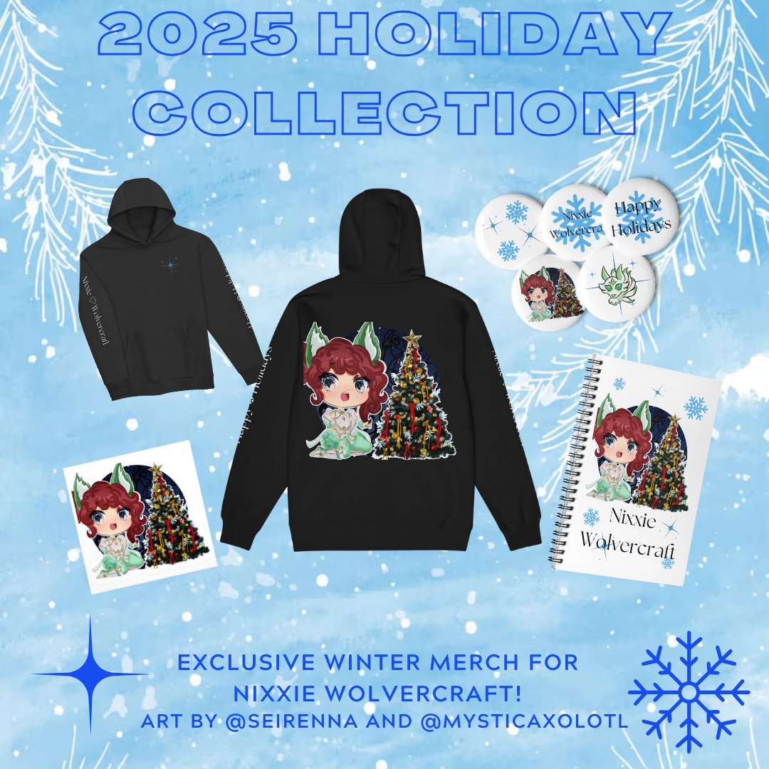 🎄⭐️🎁 LAUNCH TIME!!!! 🎁⭐️🎄

The holiday merch launches today!! Exclusive new merch with a custom holiday design, now available till Jan 31st!! Get the perfect holiday gift OR a nice treat for yourself!

nixxiewolvercraft-shop.fourthwall.com
