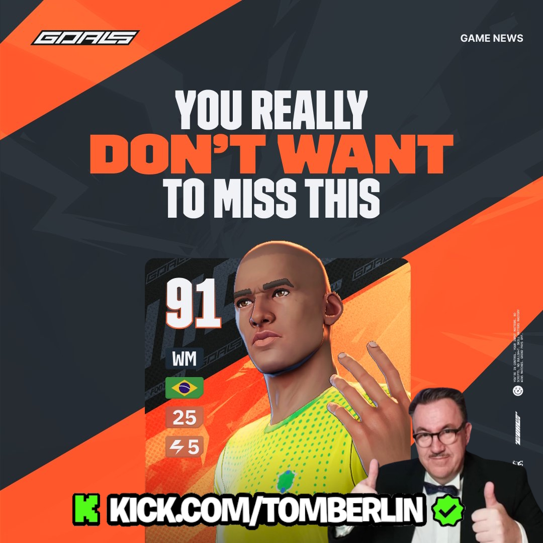 Spiele GOALS zwei Tage in Folge und hol dir deinen Legendary Player (90+) 💪 Du spielst noch nicht die Alpha? 😲 Melde dich kostenlos hier an 👉 playgoals.com/en/account ✅ Unsere <a href="/PlayGOALS/">GOALS</a>-Livestreams findest du auf kick.com/tomberlin 💚

Auf meinem KICK-Kanal bekommst du
