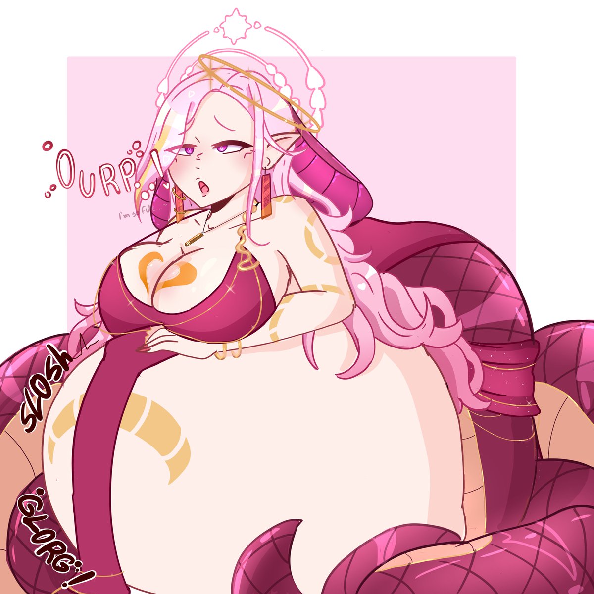 Sure feeding me your friends is a good idea~?
Thanks for all your debut gifts! 🩷

🎨: <a href="/Lunaria__Love/">LunariaLove(open comission)</a>