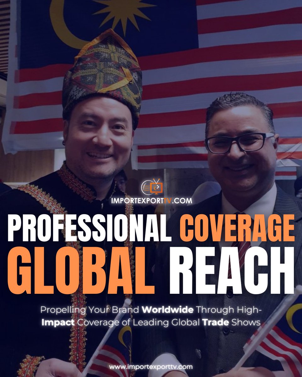 importexporttv's tweet image. Professional Coverage. Global Reach. We propel your brand worldwide through high-impact trade show coverage.

#ProfessionalCoverage #GlobalReach #TradeShows #BrandGrowth