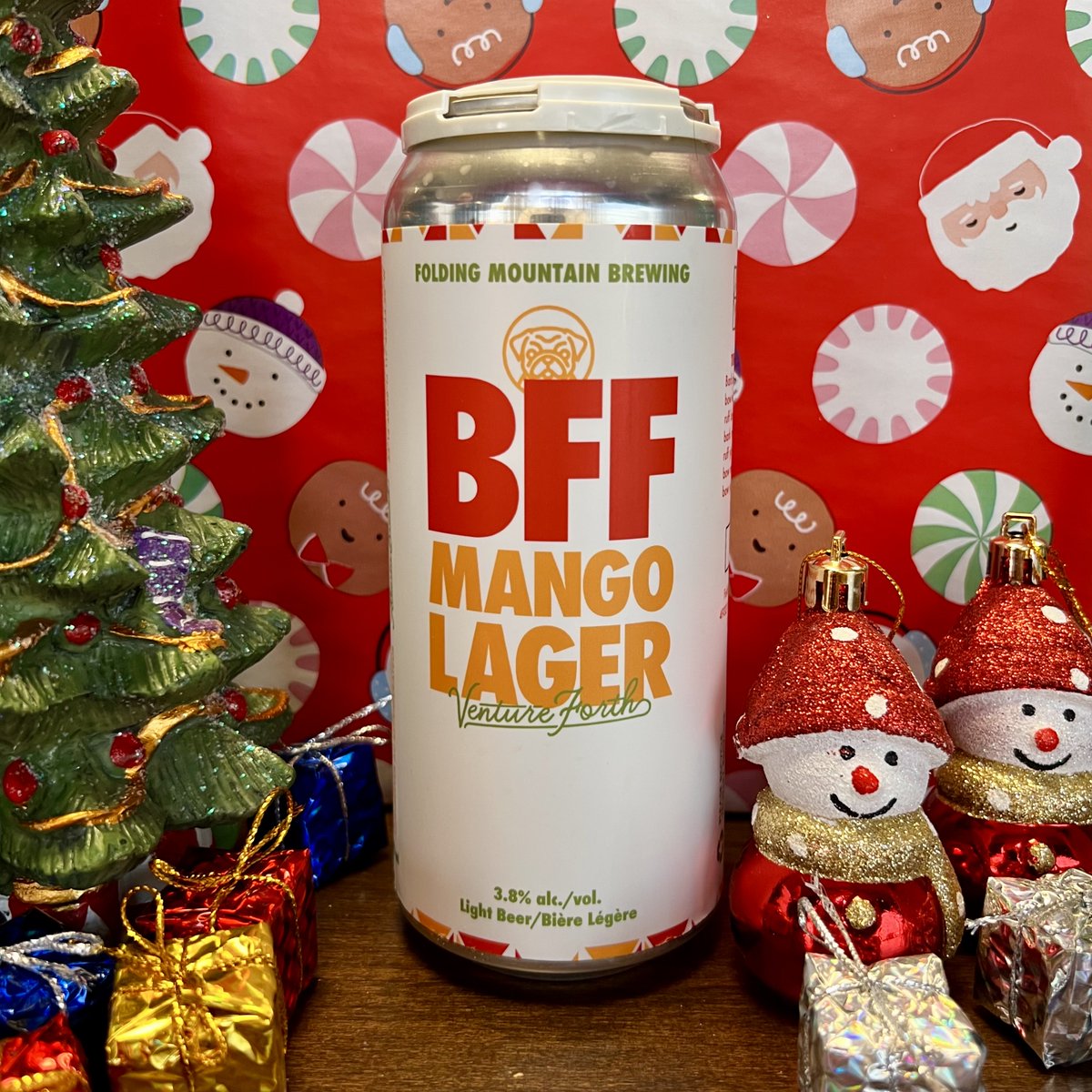 Day 14
Folding Mountain Brewing BFF Mango Lager

3.8% Mango Lager

BFF Mango is light, crisp and built for sunny afternoons, with soft ripe-mango aroma, gentle sweetness and a clean, mildly bitter finish that stays refreshing pint after pint.