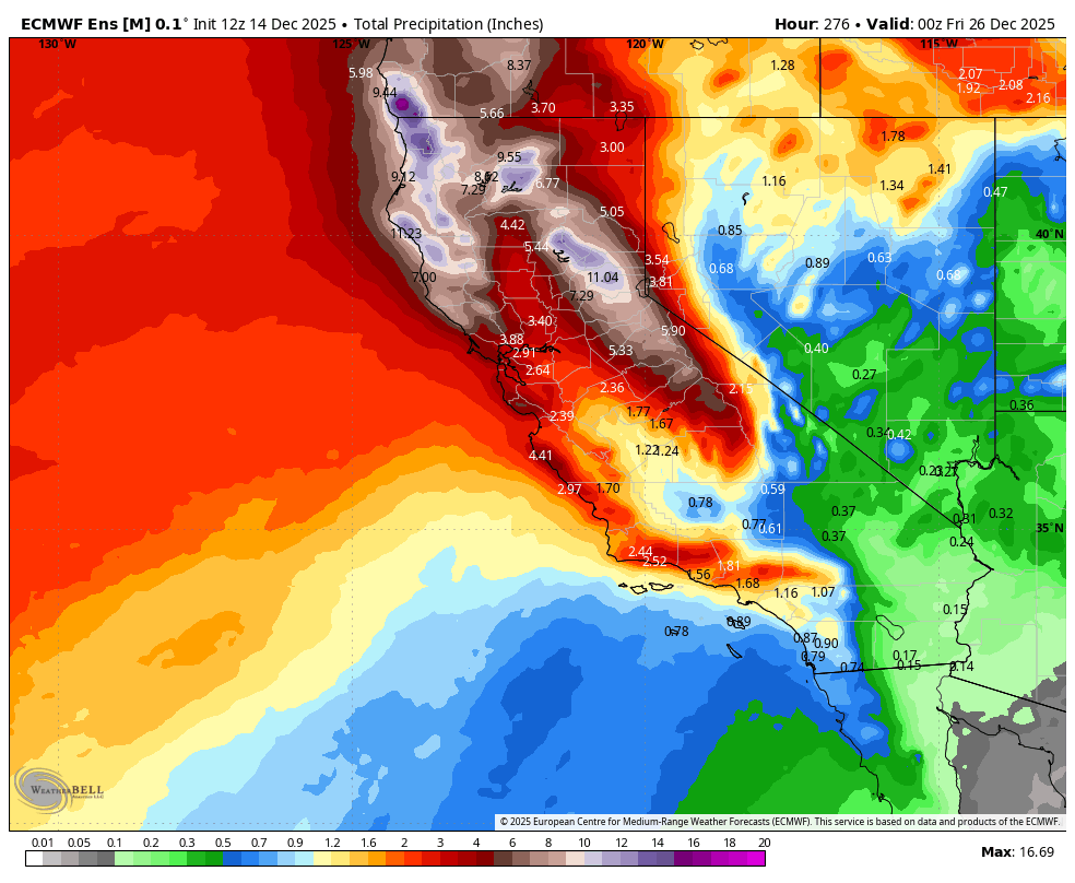 Confidence is increasing in a major pattern change for much of California, with significant storm activity arriving during Christmas week and atmospheric rivers possible.

Storms will initially arrive in Northern California midweek, with rain mostly north of the Golden Gate, and