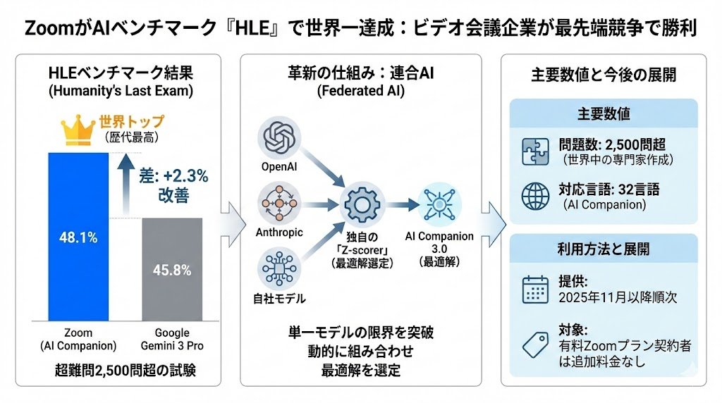 □ 概要 Zoomが「Humanity's Last Exam（HLE）」ベンチマークで48.1%を
