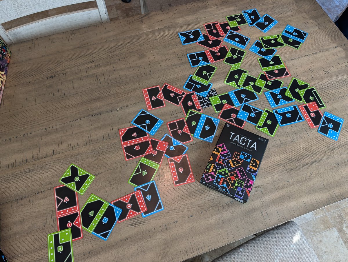 drewstees's tweet image. I had a fun time playing Tacta today. Perfectly tickled that spatial planning part of my brain, plus sprinkled in some strategy to protect your points. A simple, quick, and unique game that's great for the family holidays! 👍

#tacta2025
#boardgames
@TheOpGames
@DexEnvoy
