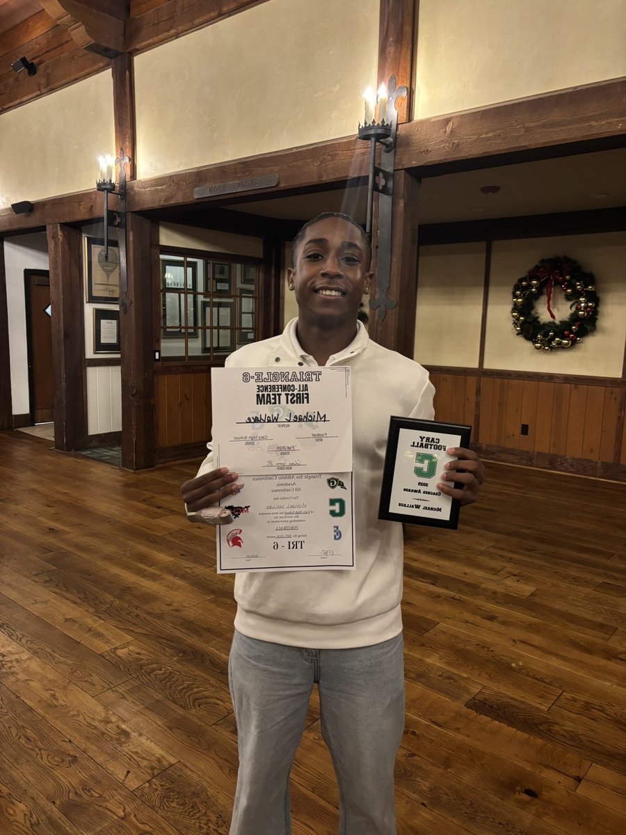 Voted unanimously Triangle-6 first team all conference as a DB!
Triangle-6 All conference academics!
<a href="/CaryCoaching/">Coach Coleman Tyrance</a> <a href="/CaryImpFootball/">Cary Football</a> #StudentAthlete