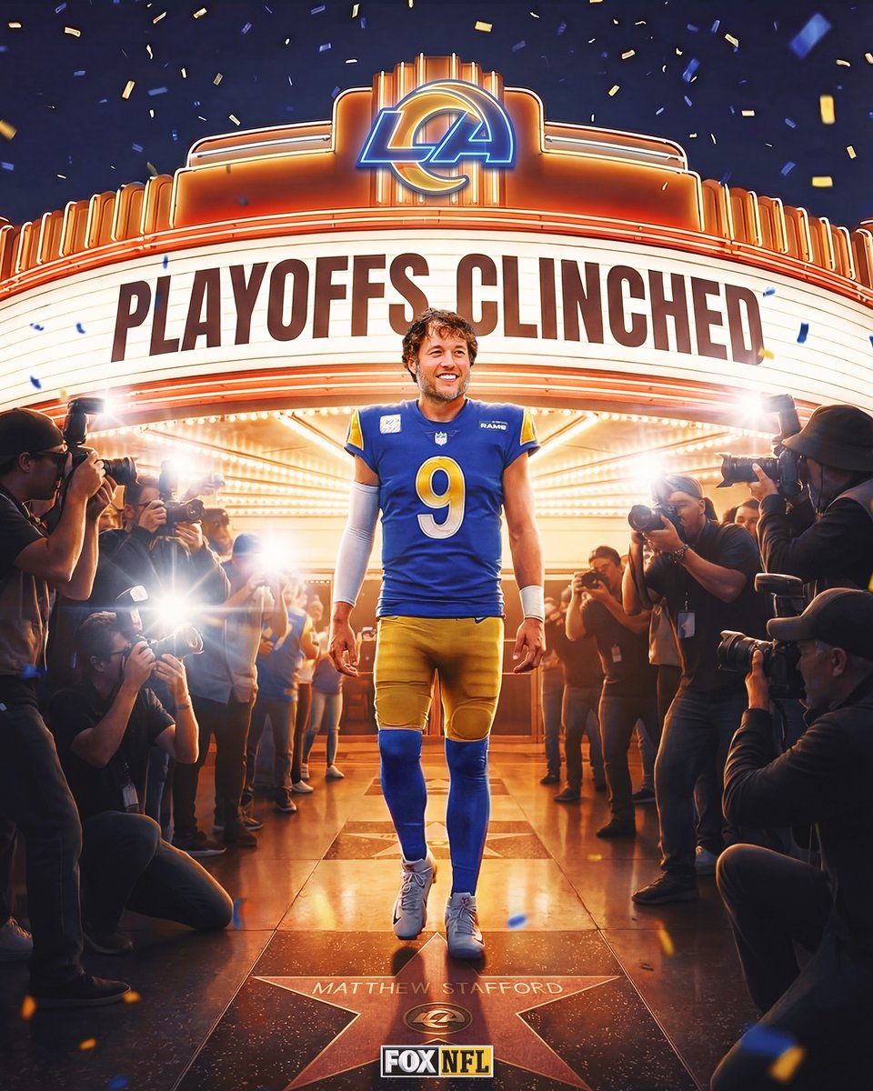 The @RamsNFL are the first team to punch their ticket to the playoffs 🐏🔥