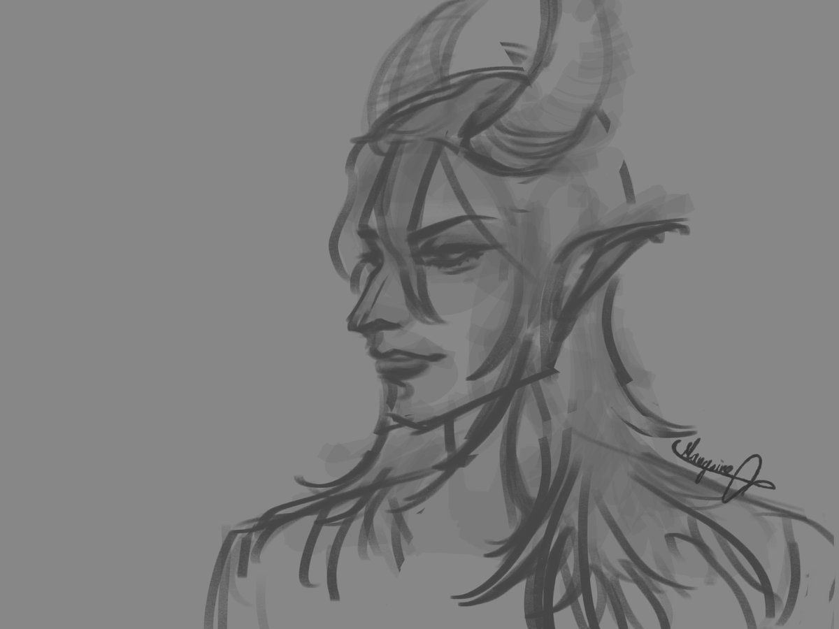 defnotmangoart's tweet photo. #MalleusDraconia my beloved… 
3/4 face study with our lovely dragon fae heh
WIP I guess
#twistedwonderland #twstファンアート https://t.co/D5FGRwIYkq