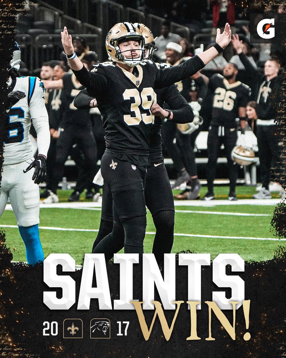 CHARLIE FOR THE WIN!!
#Saints | @Gatorade