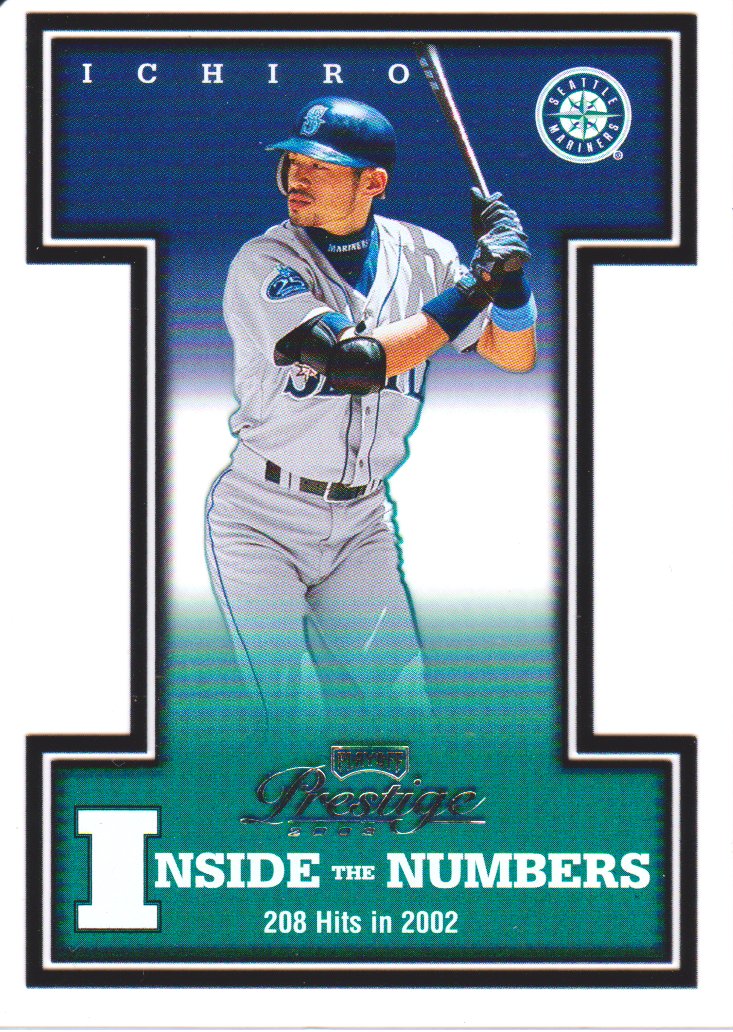 BenPSA10's tweet image. Ichiro Suzuki 2003 Playoff Prestige Inside The Numbers /2002 IN-5 

ebay.us/m/K6y39E #eBay 

#BaseballCards #SportsCards #TheHobby #Collect #Ichiro #Mariners