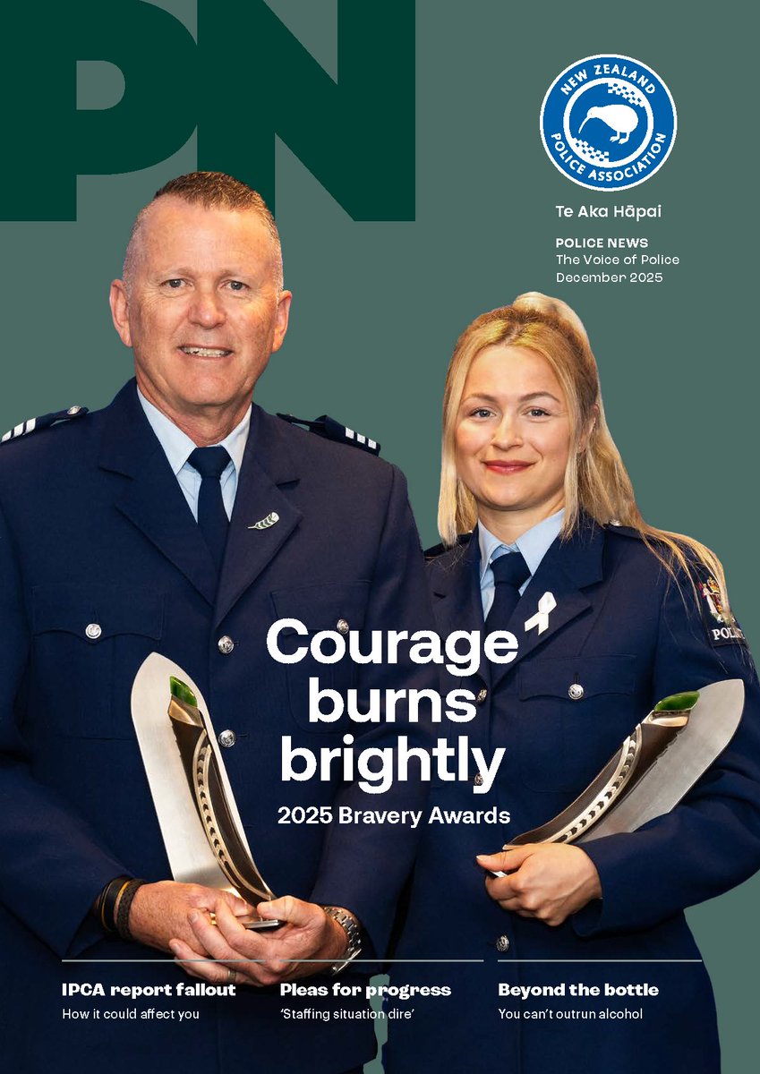 Inside the December issue of Police News we look at what affect the IPCA report fallout could have on Police Assoc members, hear issues raised by delegates at the 90th NZPA Annual Conference, and get to know more about our 2025 Bravery Award recipients: bit.ly/4qdNCw2