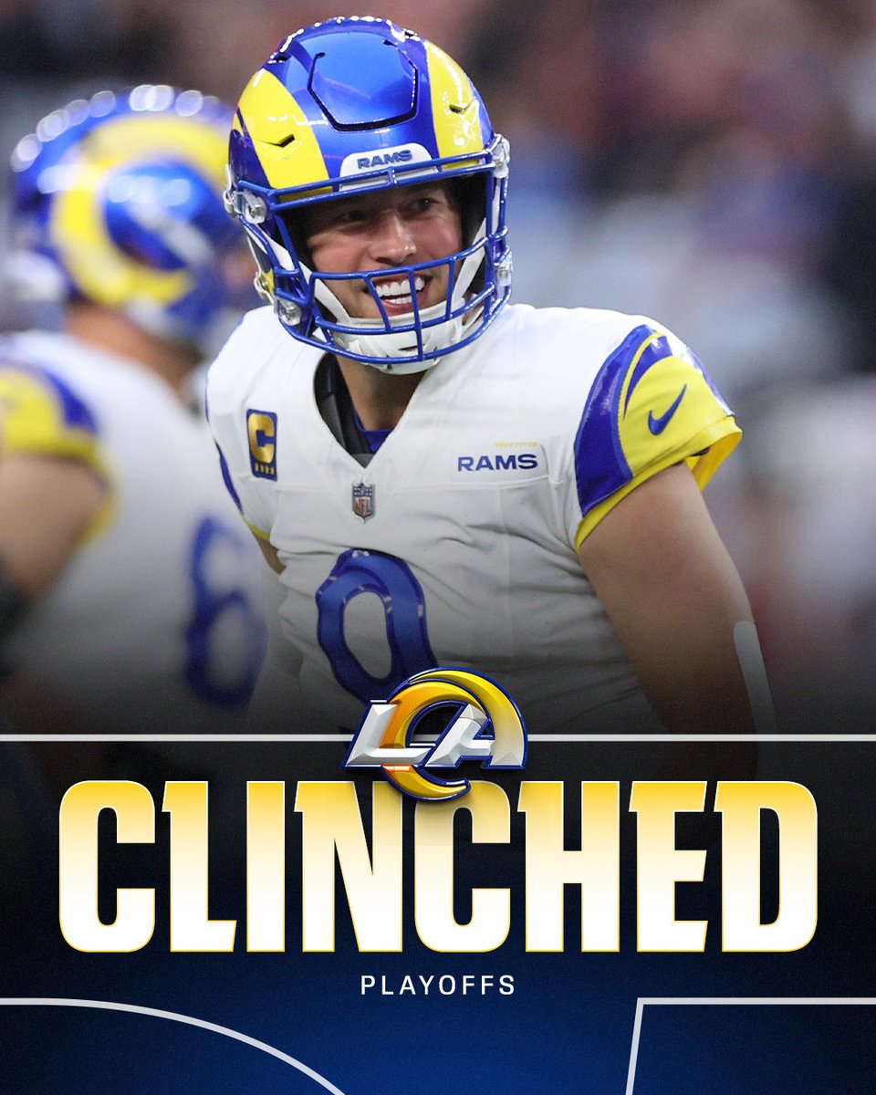 The Los Angeles Rams have officially clinched a spot in the playoffs.