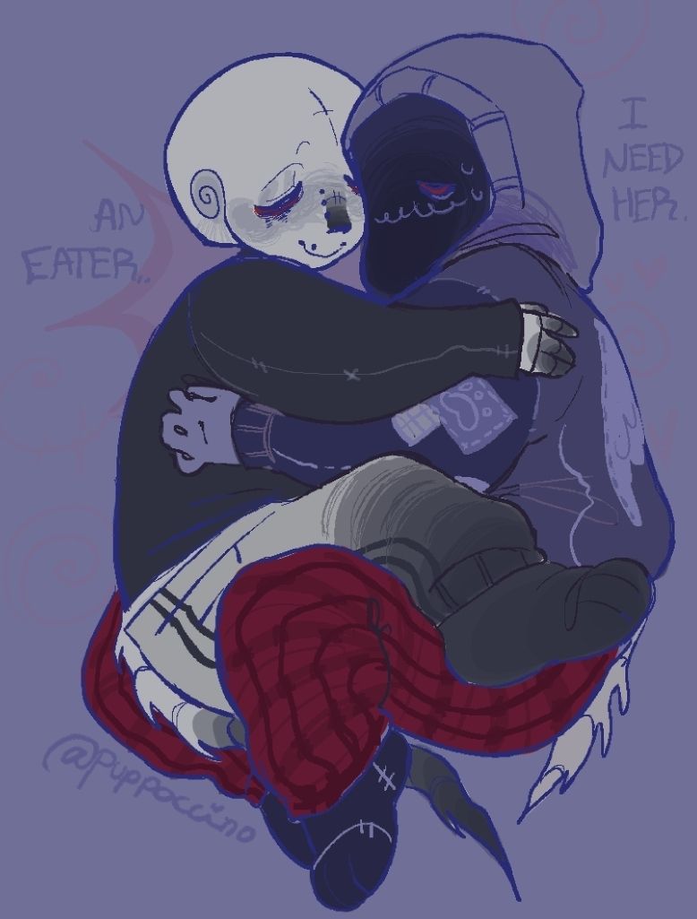 PUPP0CCINO's tweet image. Someone on alt wanted me to draw Killer clean and happy with Dust so here they are having a soft moment as they recover together &amp;lt;33 they do actually love eachother guys 
#killerdust #kist #sanscest #utmv #undertale #killersans #DustSans