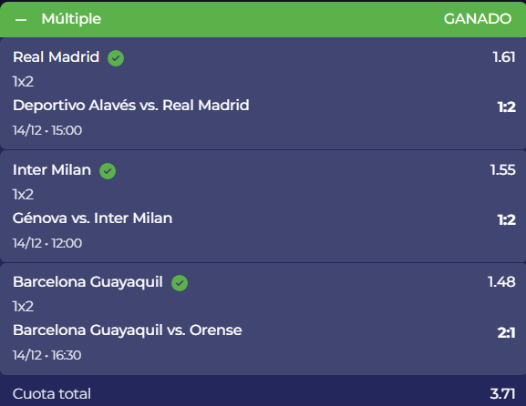 Regresamos, y no pudo ser de otra manera que con otro parlay ganado. Hoy no nos fallaron los favoritos, cumplieron su trabajo. Se lo paso temprano en el grupo. A pasar por caja ✅