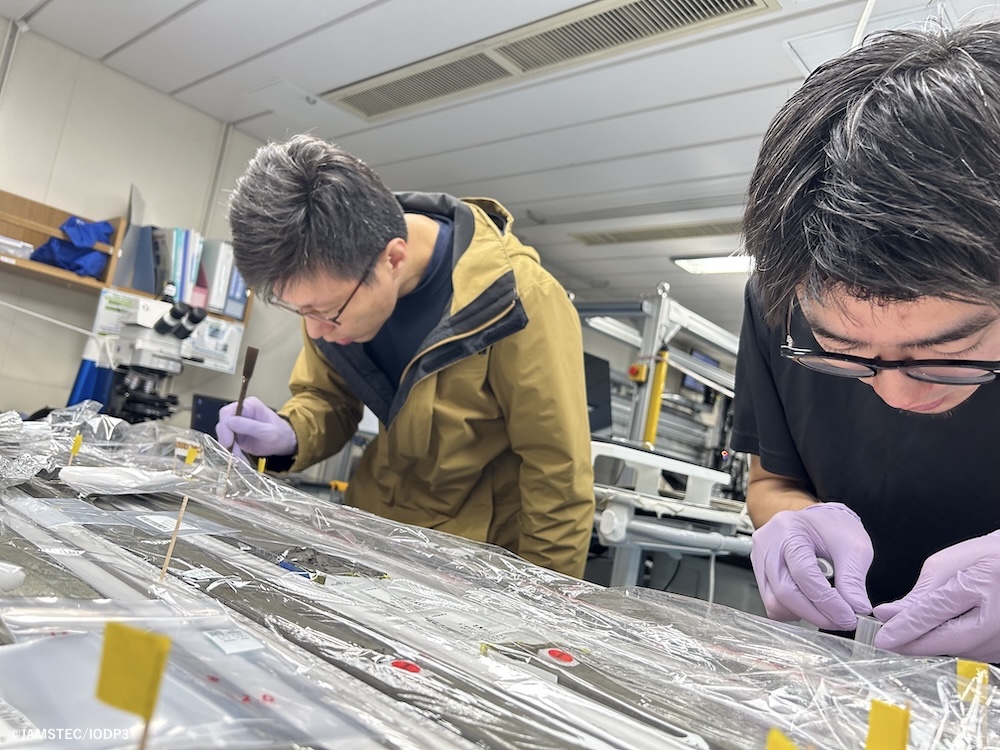 Chikyu_JAMSTEC's tweet photo. 9 Dec. Thanks to thorough advance preparations & planning, we were able to sample more core sections than planned!
Researchers are working hard on writing & preparing reports!
#IODP3 #JAMSTEC #Exp503 #Chikyu https://t.co/NdZpf4Za2x