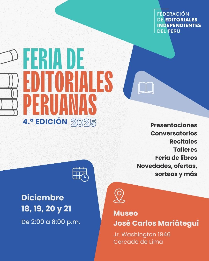 PoetasYVioletas's tweet photo. Anunciamos nuestra participación en la 4ta edición de la Feria de Editoriales Peruanas. https://t.co/jGYBiSW4UP