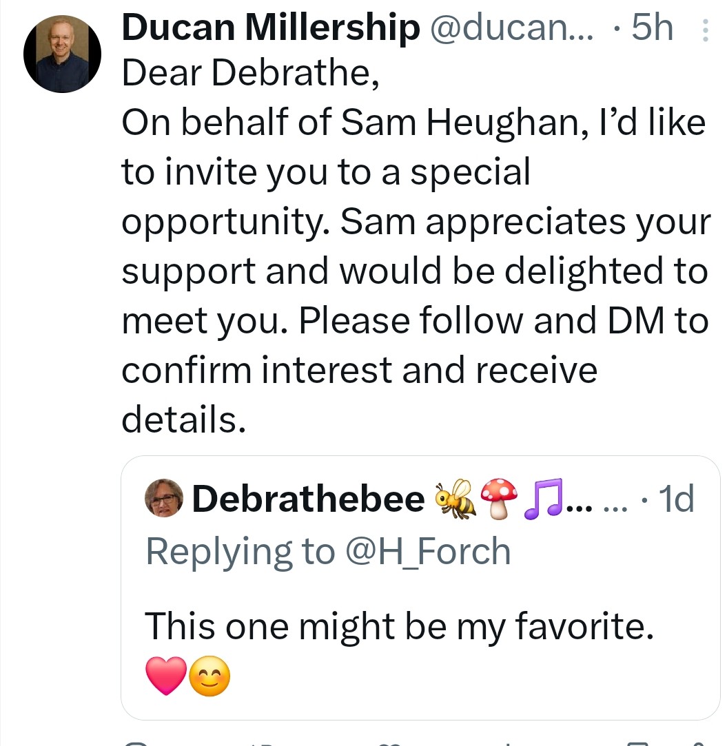 Watch out for the scammers. #SamHeughan nor his real people will never try to "invite you to a special opportunity." Its so obvious, it is LOTF  laughable. 🤣🤣🤣🤣