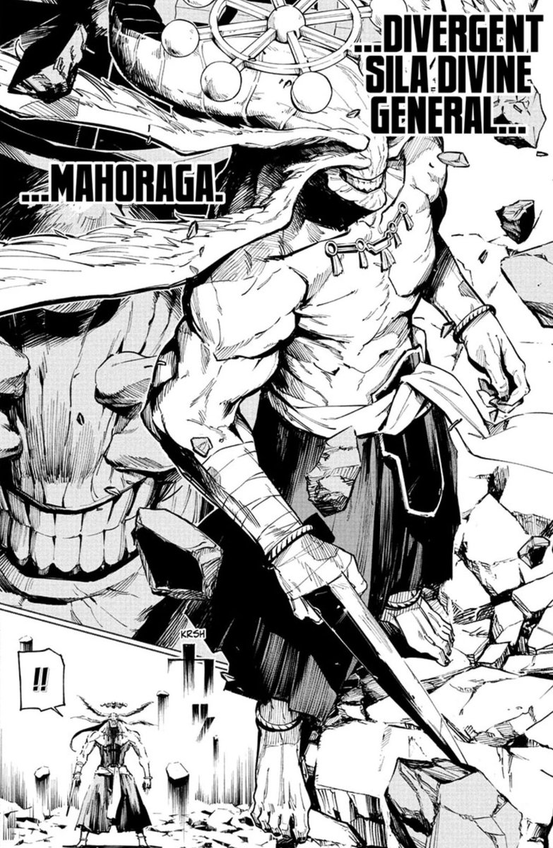 mainmajin's tweet image. Mahoraga is the only manga character that could potentially go 0-3 and still got aura
