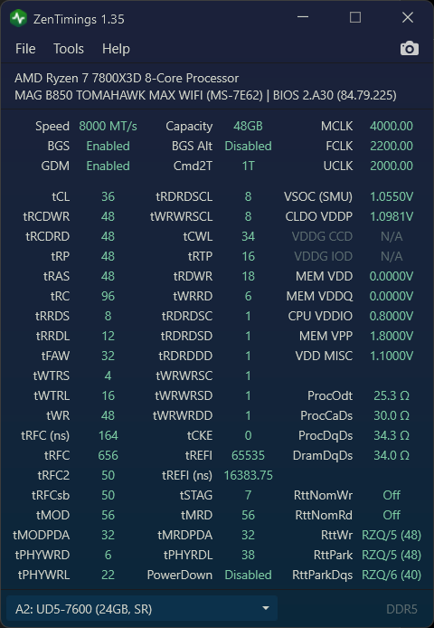 dotzyxx's tweet photo. @bardozVAL i did not, ill try. found ur post on reddit, but looks like i was already sub to ur YT. 7800x3d is -14 allcore, thinking to revisit n try percore. ram is 8000c36. both stable for months w many hrs karhu, yc, occt, corecycler, gaming, benching. im thinking its smth bios or windows https://t.co/9FkZx1QEPC