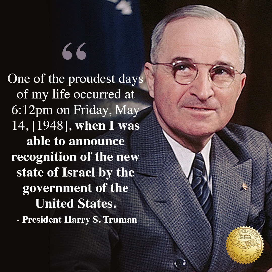 Recently President Herzog told me that when his grandfather, the first Chief Rabbi of Jerusalem.in 1948,visited President Truman he said to him, “God placed you in your mother’s womb to save the Jewish people.” Truman didn’t reply but started to weep before him.