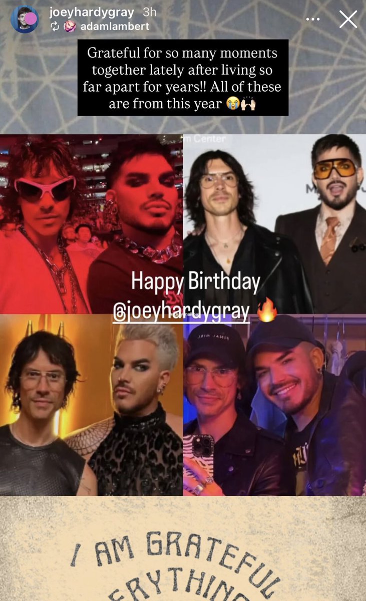 New <a href="/adamlambert/">ADAM LAMBERT</a> story and Joey's repost