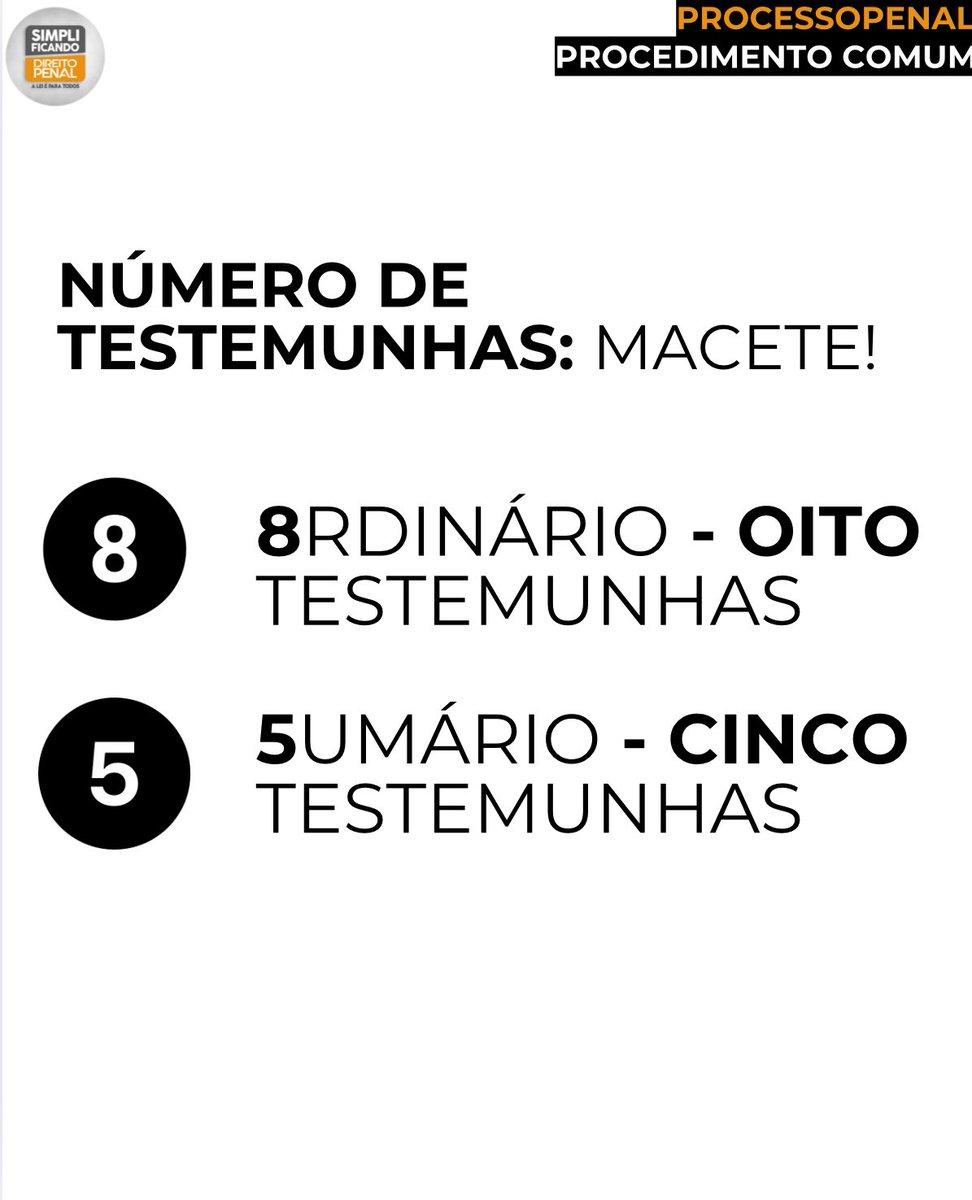 simplificandodp's tweet photo. Testemunhas no processo penal ✅😉 https://t.co/z2DuTl0aG8