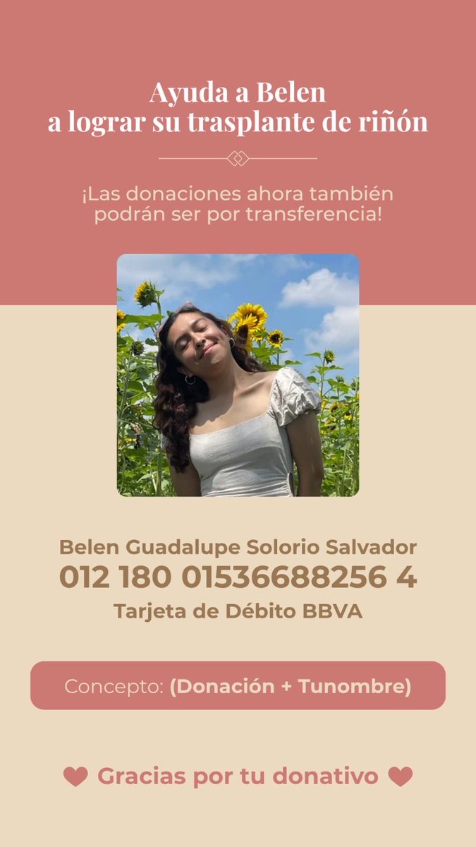 Belen1503's tweet photo. Una noticia que me sacudió por completo, si me ayudas con un pesito estaré muy agradecida contigo💖

#donacion #kidney #riñon https://t.co/TlJeHf7QX8