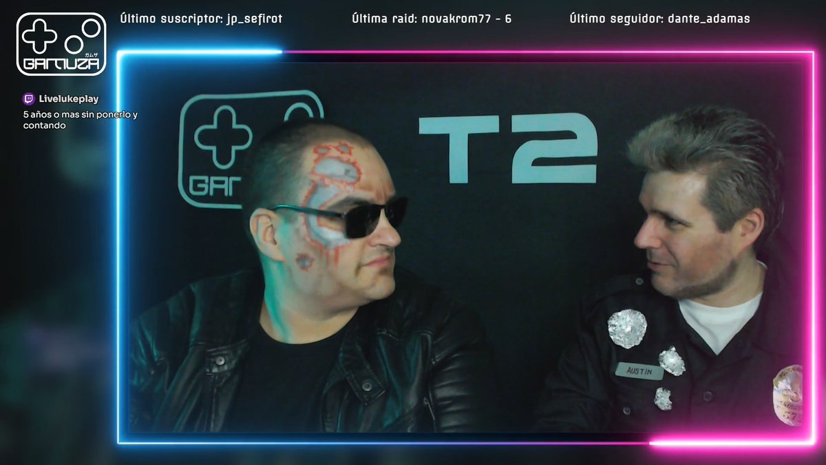 gamuzagaming's tweet photo. Hay directos divertidos y luego están los directos ÉPICOS. El juego #Terminator2DNoFate , brutalísimo, y jugar con @angelito020, el mejor T-800, una auténtica gozada. Gracias a Ángel por prestarse a nuestras locuras, esperamos que hayáis disfrutado tanto como nosotros 
#Cosplay https://t.co/Xpvc3mkQx1