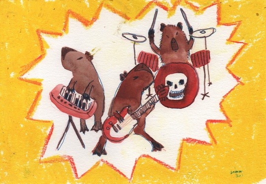 guilhernunes_'s tweet photo. capivaras' rock band https://t.co/4zvF2Gs0xM
