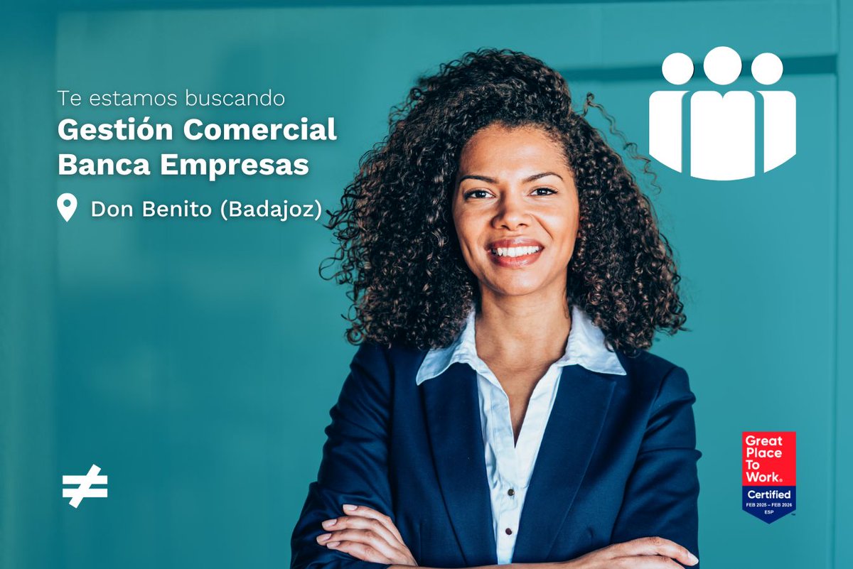 🚀 ¿Buscas un nuevo reto en el ámbito empresarial?

🏦 En #GrupoCAJAMAR queremos incorporar talento para Gestión Comercial Banca Empresas en Don Benito (Badajoz).

📊 Si tienes experiencia en el sector y orientación a resultados, te estamos esperando.

➡️ Conoce todos los