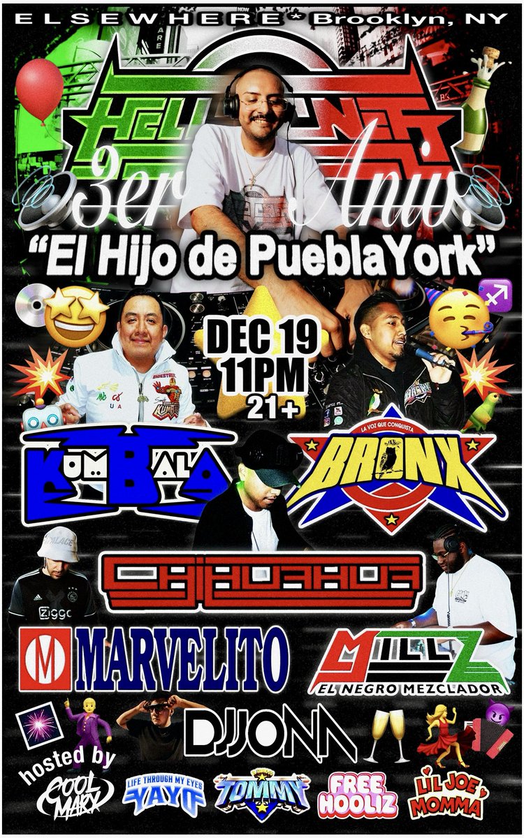 1marvelito's tweet image. spinning at @hellotones 3er anniversario this friday in @elsewherespace hall !