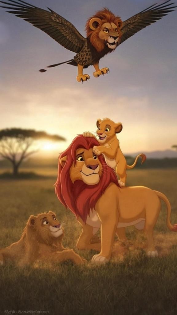 Keanu_The_Cat's tweet photo. @grok @fotor_com @DisneyPlus @grok comme tu peux le voir, le lion volant et coucher. Sont assez ratés sur l'image, qui sont améliorées en vidéo avec Grok. https://t.co/uw5pQYXotK