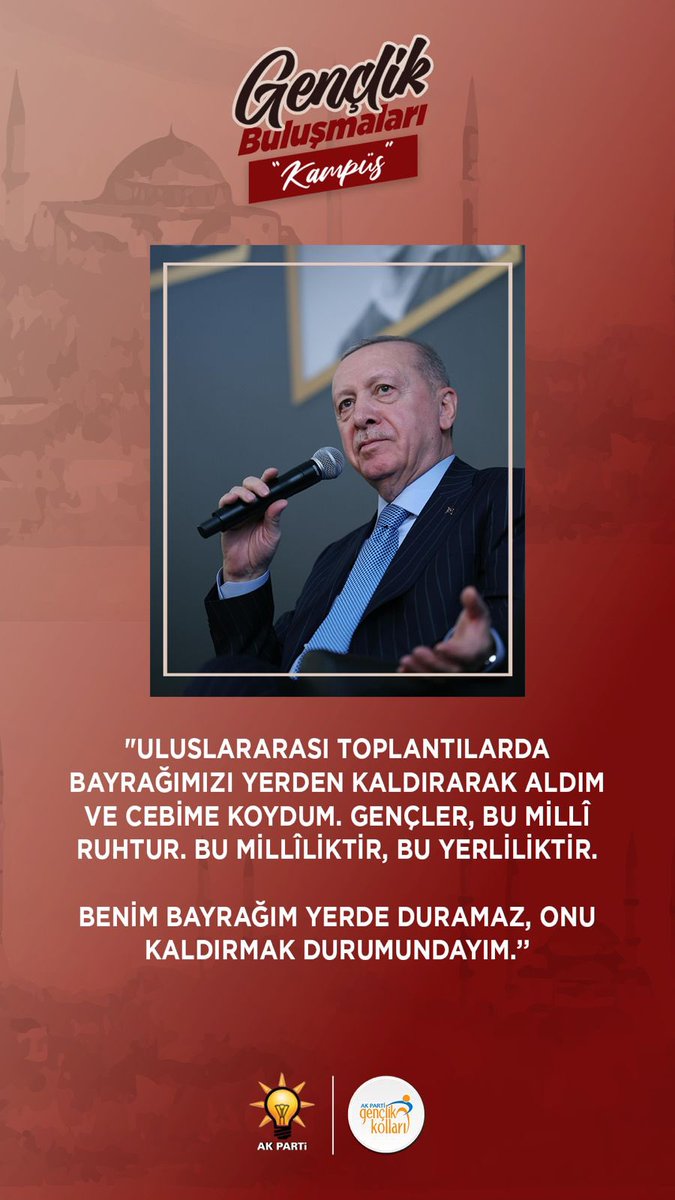 “Benim bayrağım yerde duramaz.” 🇹🇷 
#GençlikBuluşması
