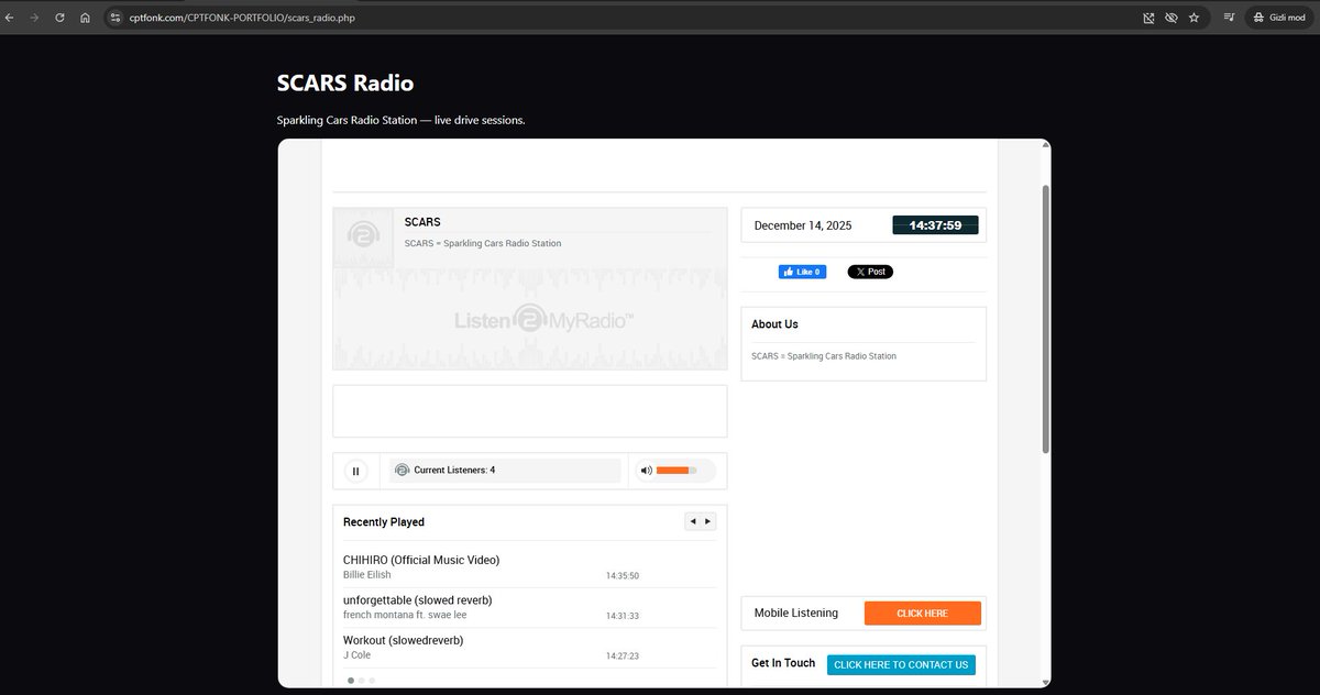 SCARS Radio is live. Hit play &amp; turn the sound on.